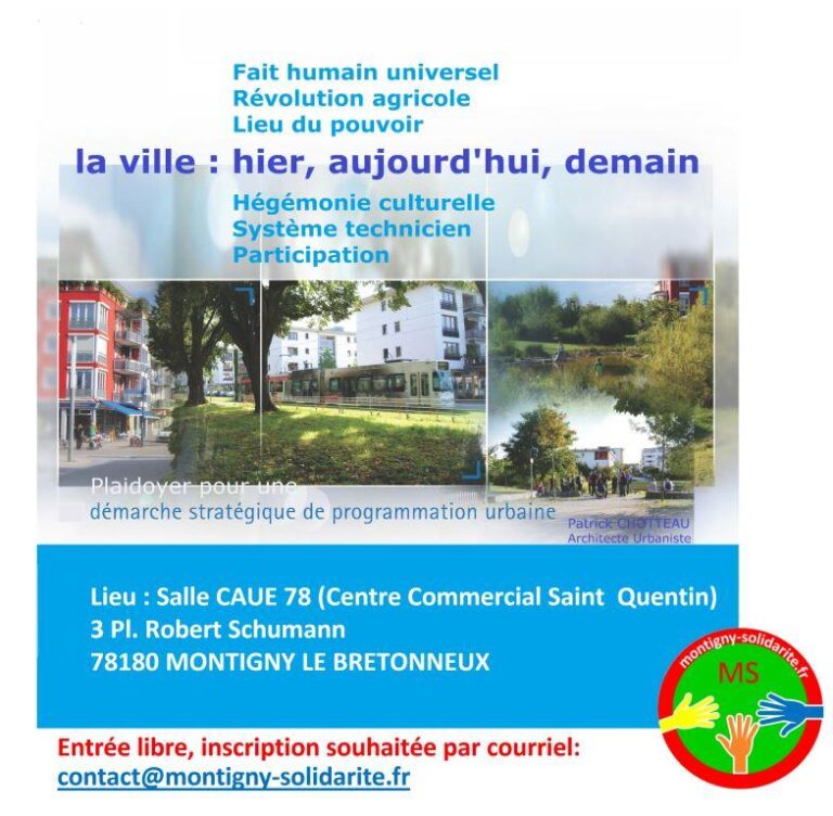 Lire la suite à propos de l’article Conférence-débat « la ville : hier, aujourd’hui, demain » – 9 novembre à 18h30