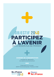 Affiche du SDRIF-E. "Objectif 2024. Participez à l'avenir de la région Ile-de-France"