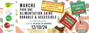 Affiche de la marche pour une alimentation saine, durable et accessible prévue le 12 octobre à Versailles