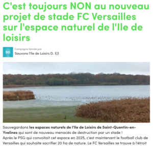 Copie d'écran de la pétition sur greenvoice